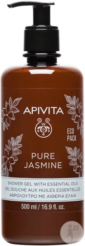Apivita Gel De Dus Cu Iasomie Pura Si Uleiuri Esentiale 500ml - Img 1