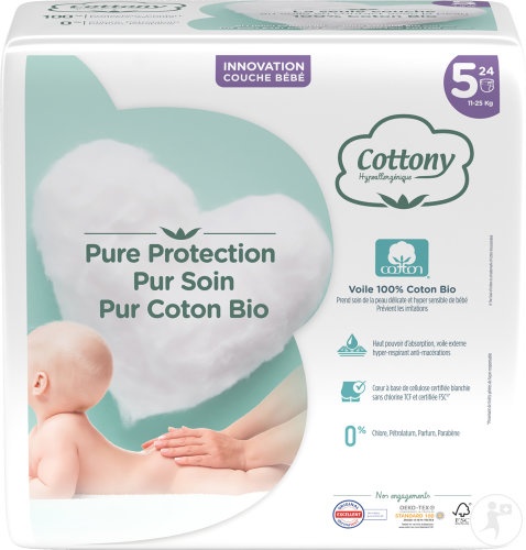 Cottony Scutece Pentru Bebe 11-25kg Mărimea 5 24 Bucăți - Img 1