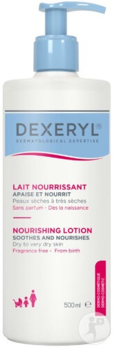 Dexeryl Lapte Nutritiv Textură Fluidă Față Și Corp Flacon Cu Pompiță 500ml - Img 1