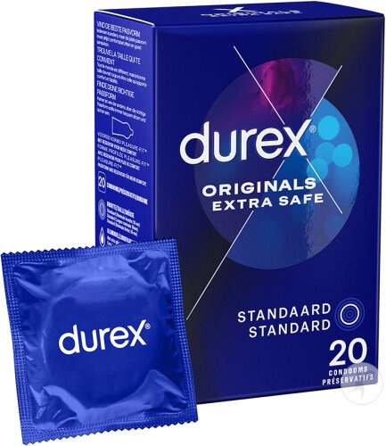 Durex Extra Safe Prezervative Extra Lubrifiate Cu Protecție Suplimentară 20 Bucăți - Img 1