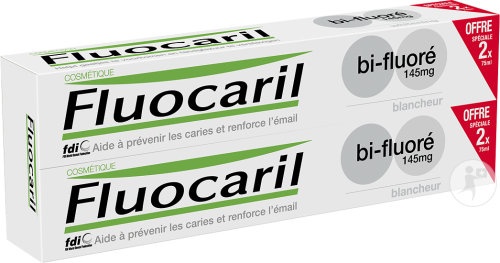 Fluocaril Pastă De Dinți Bi-Fluorură 145mg Albire Tuburi 2x75ml - Img 1