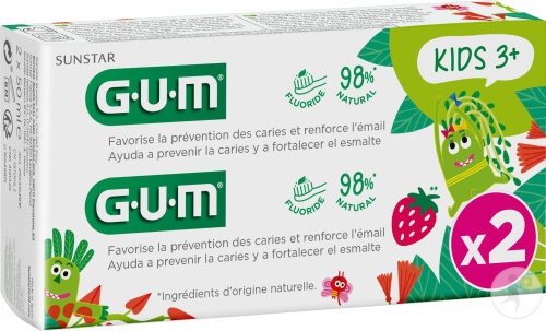 Gum Pasta De Dinti Copii 3+ Tub 2x50ml - Img 1