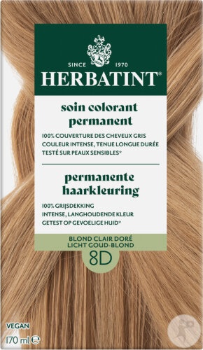 Herbatint Vopsea De Păr Permanentă 8D Blond Deschis Auriu 1 Kit - Img 1