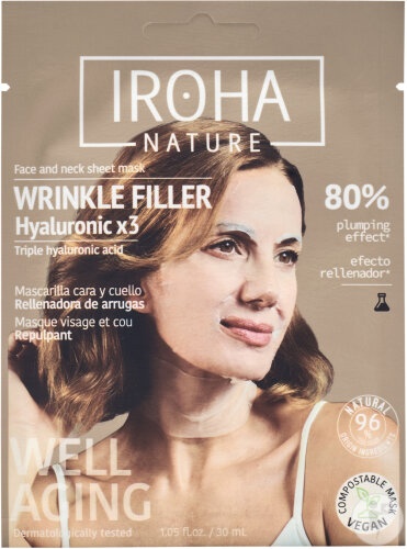 Iroha Mască Anti-Îmbătrânire Acid Hialuronic Față Și Gât 1 Bucată - Img 1