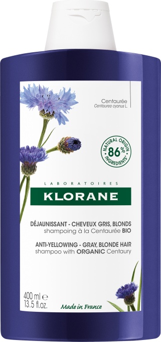 Klorane Șampon Anti-Îngălbenire Cu Albăstrea Bio Păr Gri Sau Blond 400ml - Img 1
