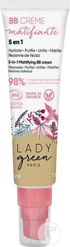 Lady Green BB Cremă Matifiantă 5in1 Nuanță Deschisă Bio Tub Cu Canulă 30ml - Img 1