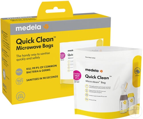 Medela Quick Clean Pliculețe Pentru Dezinfectare La Microunde 5 Bucăți - Img 1
