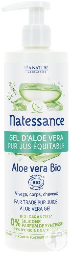 Natessance Gel Aloe Vera Bio Pentru Față/Corp/Păr Flacon Cu Pompiță 400ml - Img 1