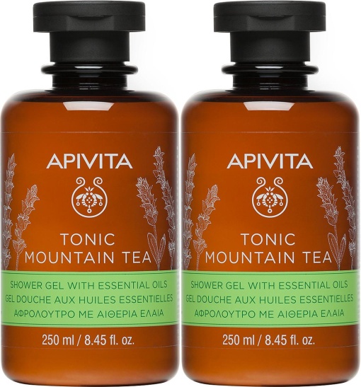 Pachet Apivita Mountain Tea Gel De Duș Flacon 2x250ml - Img 1