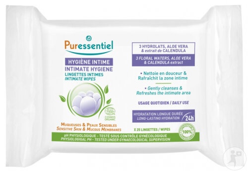 Puressentiel Șervețele De Igienă Intimă Pentru Piele Sensibilă Bio 25buc - Img 1