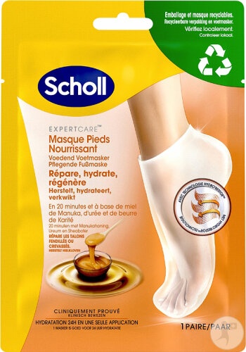 Scholl Expert Care Mască Pentru Picioare Cu Miere Manuka 1 Pereche - Img 1