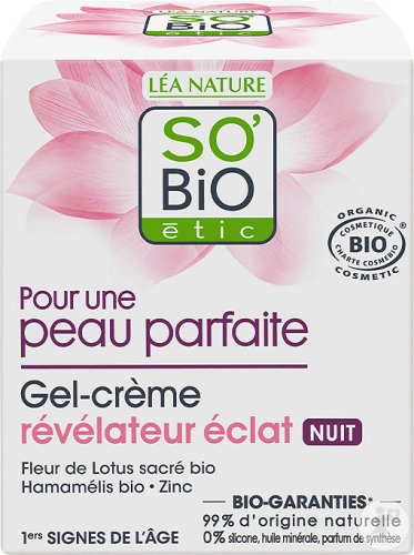So’Bio Étic Gel-Cremă Pentru Strălucire Noapte Bio Borcan 50ml - Img 1