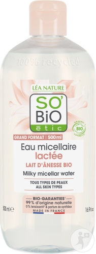 So'Bio Étic Lapte Micelar De Măgăriță Pentru Toate Tipurile De Piele Bio 500ml - Img 1