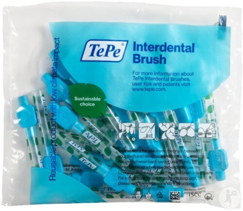 Tepe Perie Interdentară Originală Albastră Mărimea ISO 3 0,6mm 20 Bucăți - Img 1