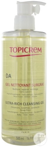 Topicrem DA Gel De Curățare Suprarasfat Pentru Piele Sensibilă Foarte Uscată/Atopică Flacon Cu Pompa 500ml - Img 1