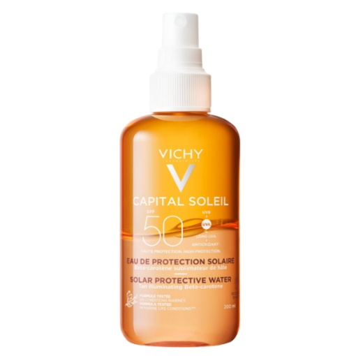 Vichy Capital Soleil Apă Protecție Solară SPF50 Toate Tipurile De Piele 200ml - Img 1