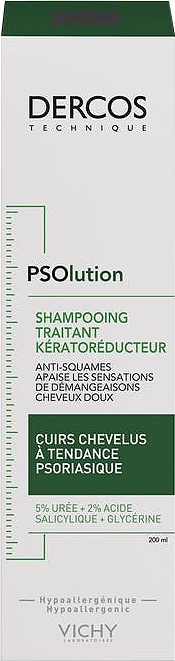 Vichy Dercos PSolution Șampon Keratolitic Tratament Pentru Scalp Cu Tendință Psoriazică 200ml - Img 1