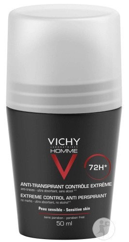 Vichy Homme Deodorant Control Extrem 72h Roll-On 50ml - Img 1