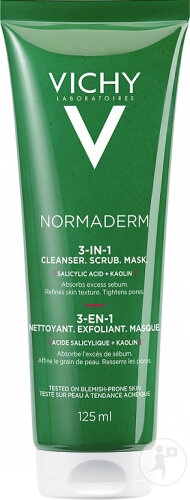Vichy Normaderm 3 En 1 Exfoliant-Curățare-Mască Tub 125ml - Img 1