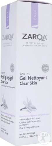 Zarqa Sensitive Gel De Curățare Clear Skin Pentru Piele Grasă Cu Imperfecțiuni Flacon Cu Pompă 200ml - Img 1