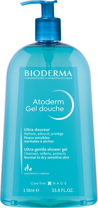 Bioderma Atoderm Gel De Duș Delicat Fără Săpun Pentru Piele Sensibilă Și Uscată Flacon Dozator 1l - Img 1