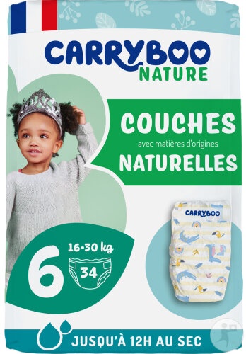 Carryboo Nature Scutece Naturale Cu Model Trop Chou Mărimea 6 16-30kg 34 Bucăți - Img 1