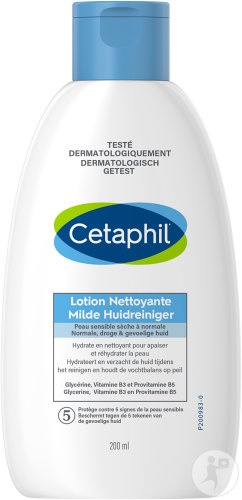 Cetaphil Loțiune De Curățare Pentru Piele Sensibilă Uscată Până La Normală Față Și Corp 200ml - Img 1