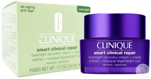 Clinique Smart Clinical Overnight Cream + Regenerating Night Mask Cremă Noapte Mască Regenerantă Borcan 50ml - Img 1