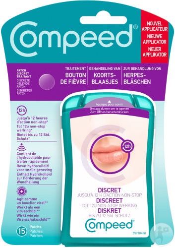 Compeed Plasturi Invizibili Pentru Herpes Cu Aplicator 15 Bucăți - Img 1
