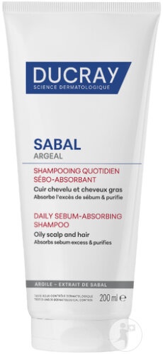 Ducray Sabal Argeal Șampon Reglare Sebum Păr Gras 200ml - Img 1