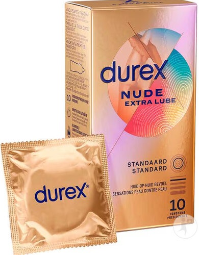 Durex Nude Extra Lube Prezervative Piele Pe Piele 10 Bucăți - Img 1