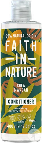 Faith In Nature Karité și Argan Balsam Pentru Păr Uscat și Foarte Uscat 400ml - Img 1