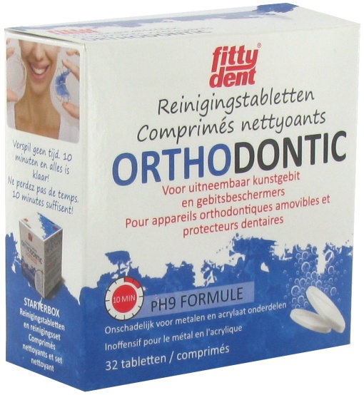 Fittydent Tablete de Curățare Ortodontică Pentru Aparate Ortodontice 32 Bucăți - Img 1