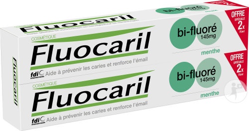 Fluocaril Pastă De Dinți Bi-Fluorură 145mg Mentă Tuburi 2x75ml - Img 1