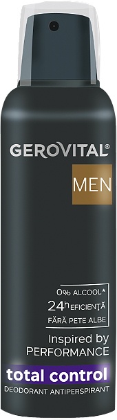 Gerovital Men Deodorant Antiperspirant Total Control 150ml - Img 1