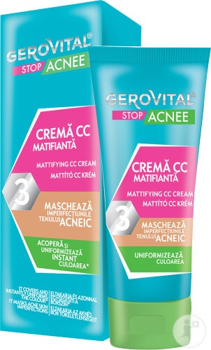 Gerovital Stop Acnee Cremă CC Matifiantă 30ml - Img 1