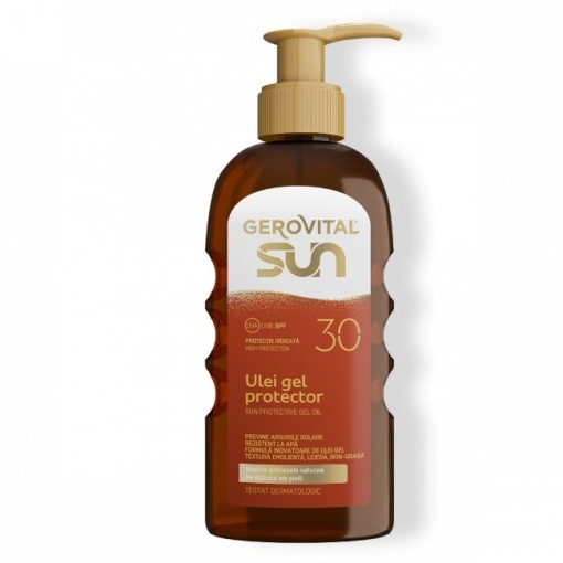 Gerovital Sun Ulei Gel Protector SPF30 Flacon Dozator 150ml - Img 1