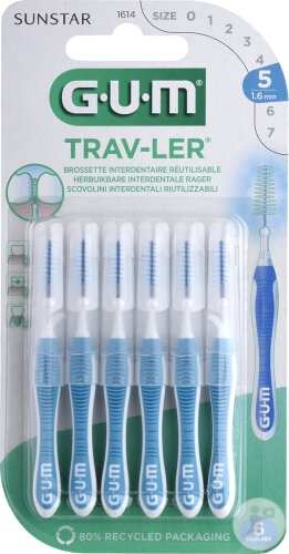 Gum Trav-Ler Periuță Interdentară 1,6 Mm 6 Bucăți (1614) - Img 1