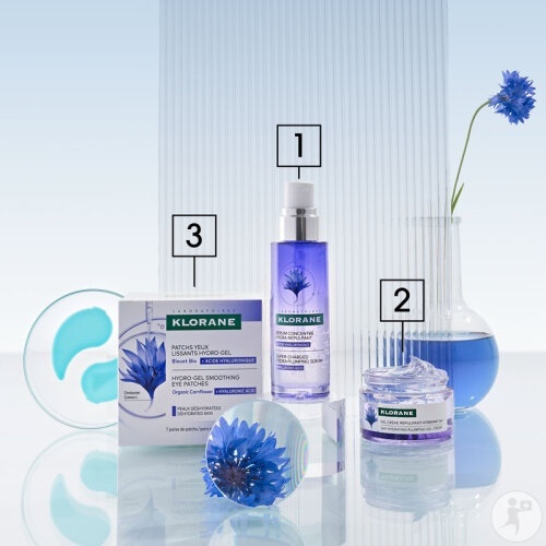 Klorane Patch-Uri Ochi Extract Bio Albăstrea Acid Hialuronic 2buc - Img 1
