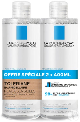 La Roche-Posay Toleriane Apă Micelară Pentru Ten Sensibil 2x400ml - Img 1