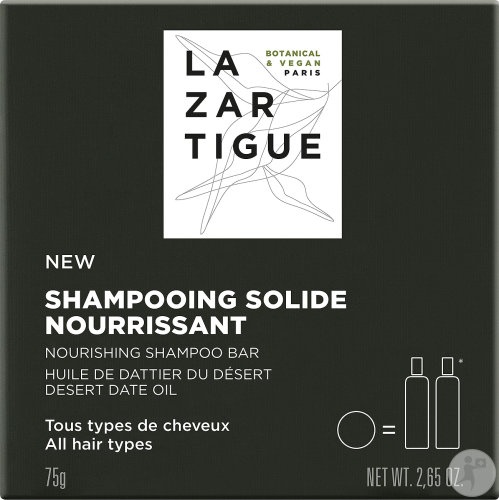 Lazartigue Șampon Solid Hrănitor Pentru Toate Tipurile De Păr 75g - Img 1