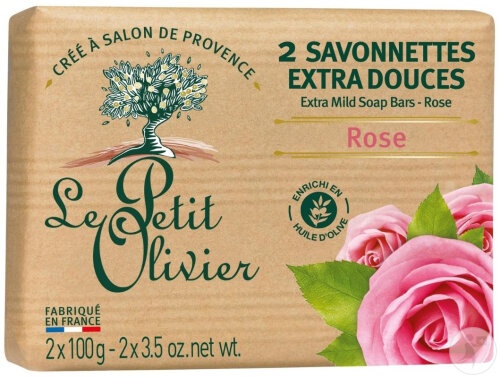 Le Petit Olivier Săpun Extra Delicat Trandafir 2x100g - Img 1