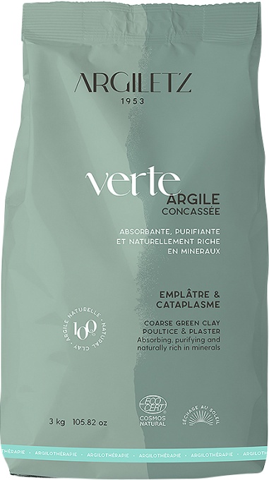 Masca Argiletz Argilă Verde Concasată Pungă 3kg - Img 1