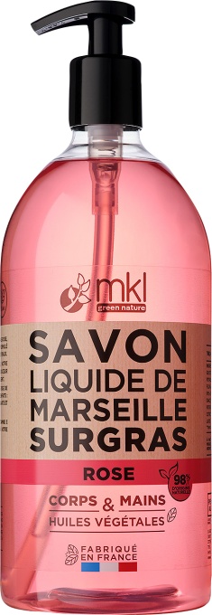 MKL Green Nature Săpun Lichid De Marseille Rehidratant Trandafir Corp/Față/Mâini 1L - Img 1
