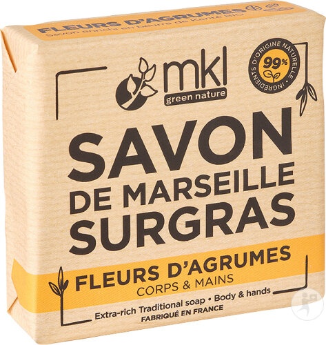 MKL Green Nature Săpun Solid De Marsilia Ultra Hrănitor Flori De Citrice 100g - Img 1