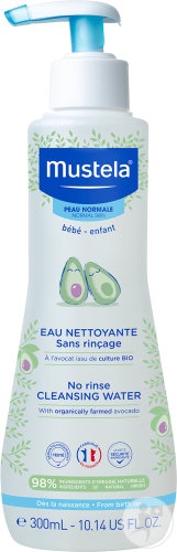 Mustela Bébé-Enfant Apă De Curățare Fără Clătire Pentru Piele Normală Flacon Cu Pompa 300ml - Img 1