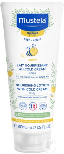 Mustela Bébé-Enfant Lapte Hrănitor Cold Cream Pentru Corp Piele Uscată Tub 200ml - Img 1