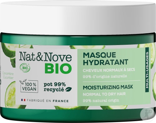 Nat&amp;Nove Bio Mască Hidratantă Pentru Păr Normal Până La Uscat 300ml - Img 1