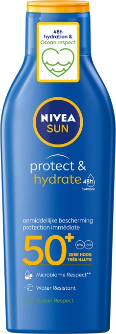 Nivea Sun Protect &amp; Hydrate Lapte Protector SPF50+ Protecție 48h Hidratare 200ml - Img 1