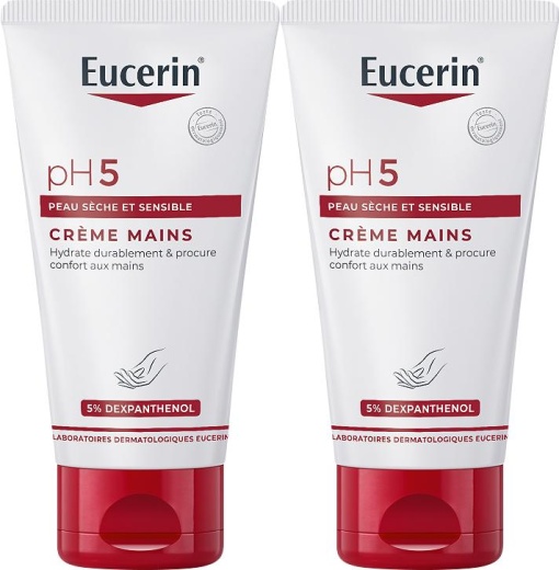 Pachet Eucerin pH5 Cremă Hidratantă Pentru Mâini 2x75ml - Img 1